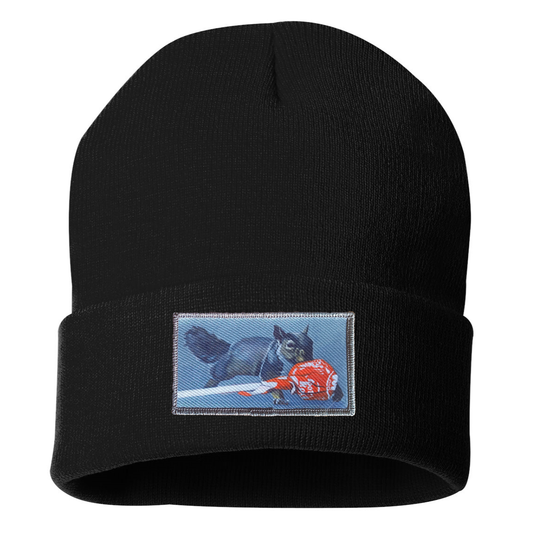 Secret Stash Squirrel Beanie Hats Flyn Costello Black