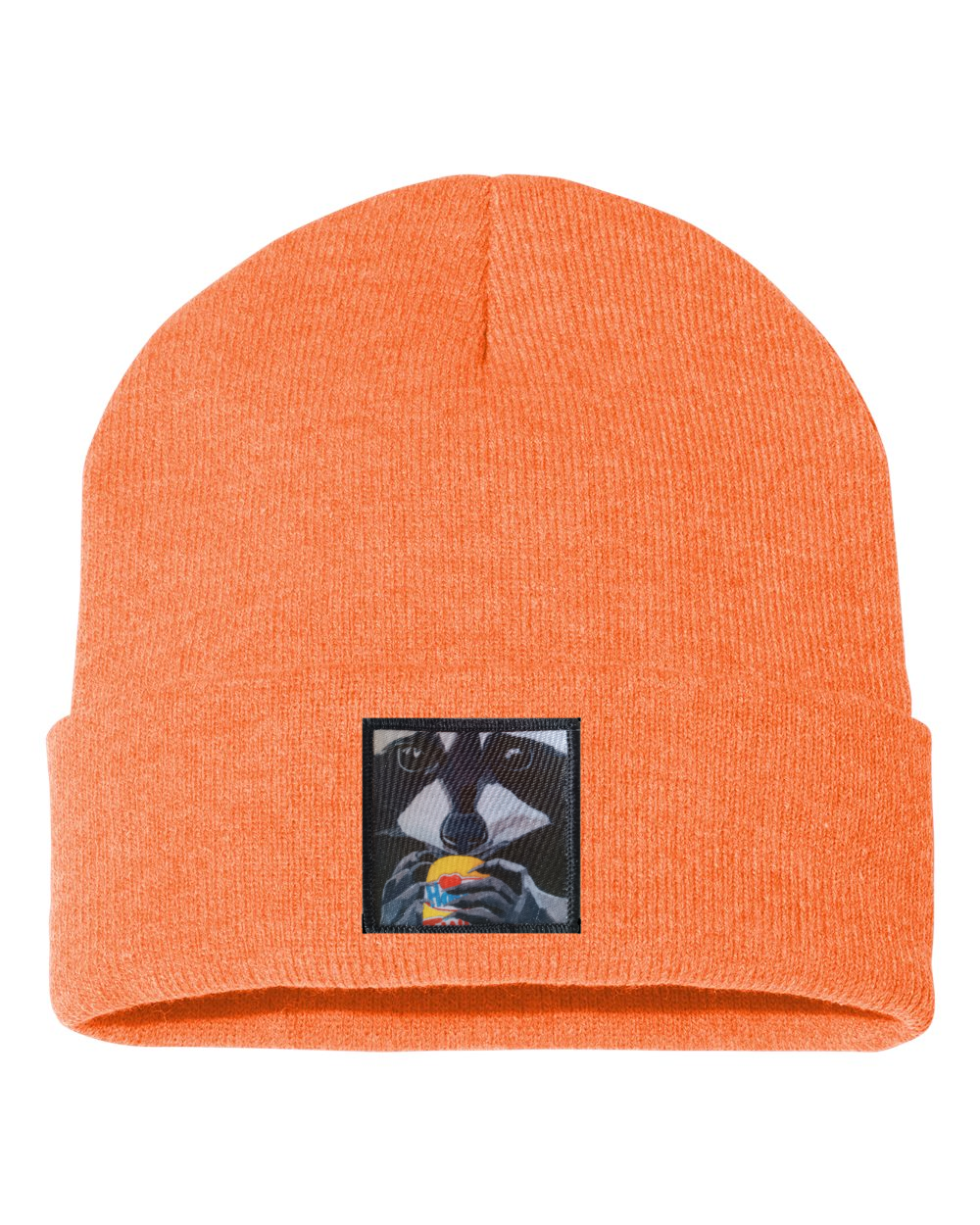 The Snack Kid Raccoon Beanie Hats Flyn Costello Heather Orange  