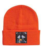 The Snack Kid Raccoon Beanie Hats Flyn Costello Neon Orange  