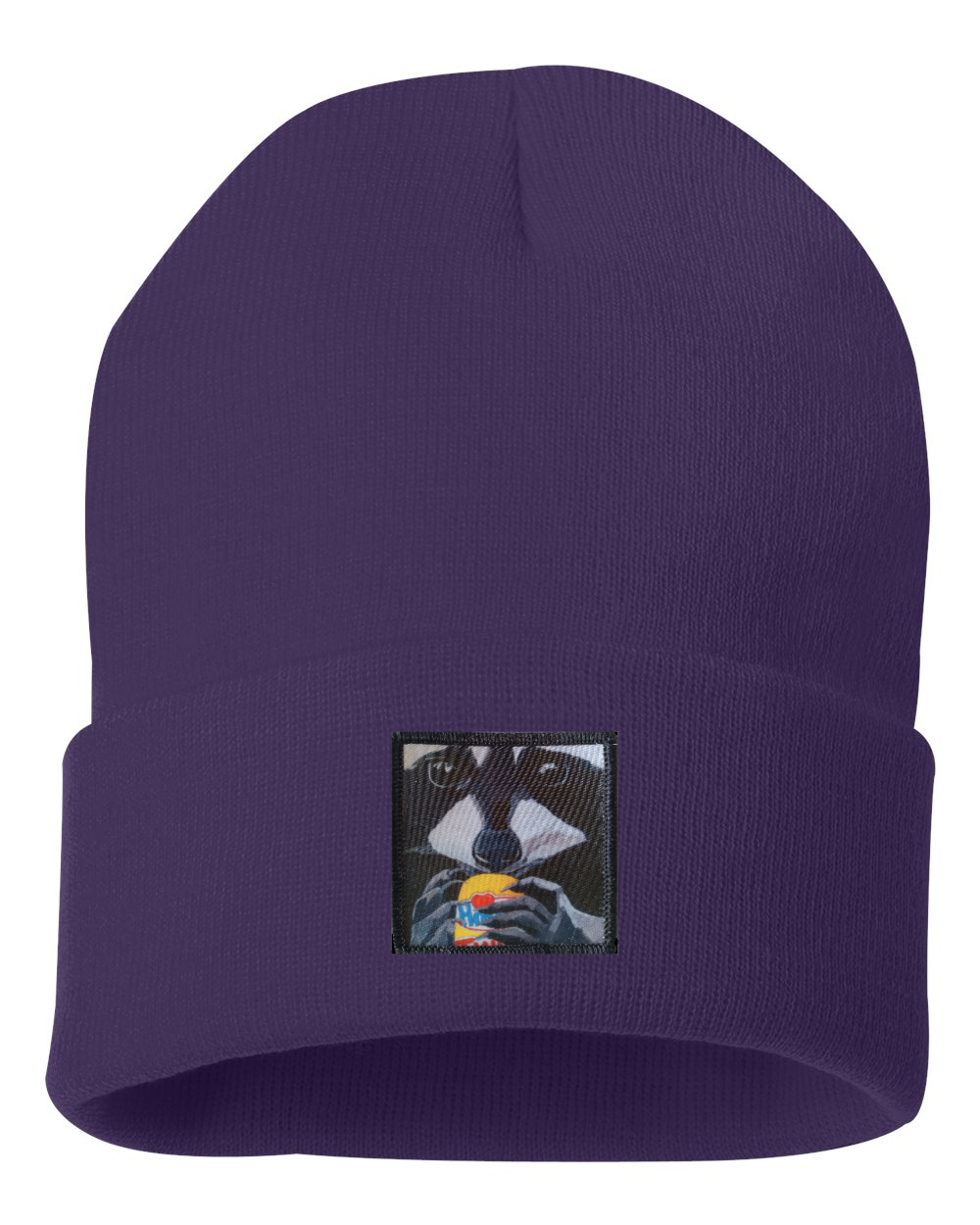 The Snack Kid Raccoon Beanie Hats Flyn Costello Purple  