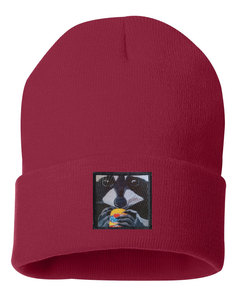 The Snack Kid Raccoon Beanie Hats Flyn Costello Cardinal Red  