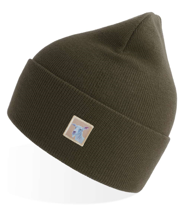 Olive Sustainable Rib Knit Hats Flyn Costello Goat  