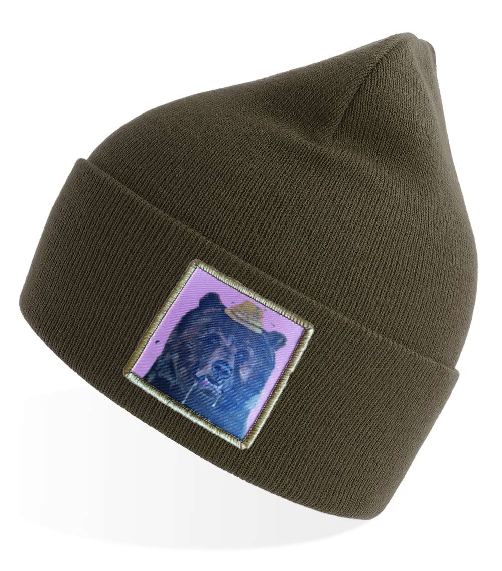 Olive Sustainable Knit Hats Flyn Costello Honey Bear  