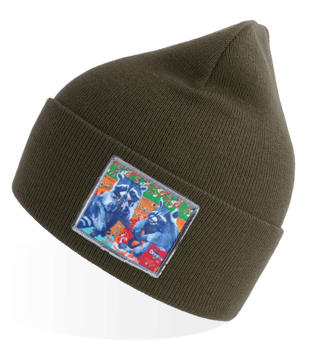 Olive Sustainable Knit Hats Flyn Costello Junkfood Bandits  