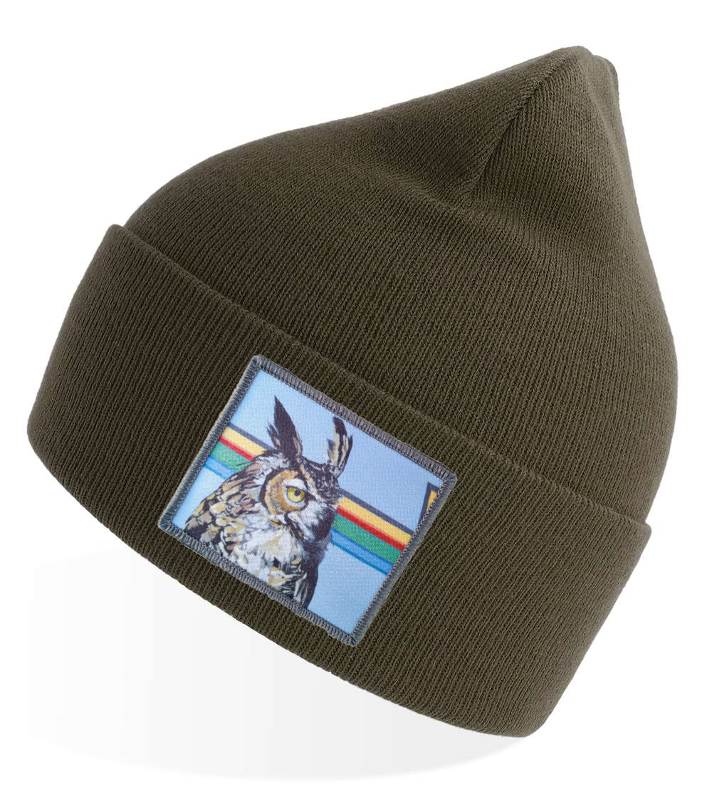 Olive Sustainable Knit Hats Flyn Costello Owl  