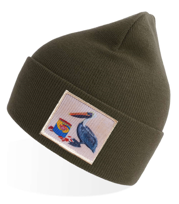 Olive Sustainable Rib Knit Hats Flyn Costello Gone Fishin'  