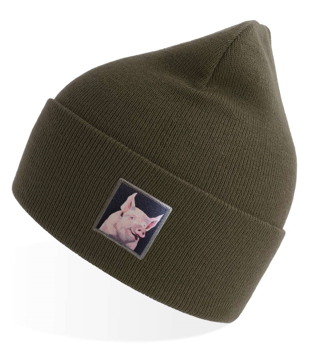 Olive Sustainable Knit Hats Flyn Costello Piggie  
