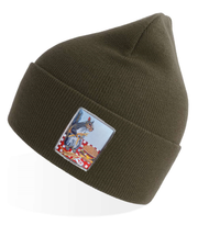Olive Sustainable Rib Knit Hats Flyn Costello Squirrel Burger  