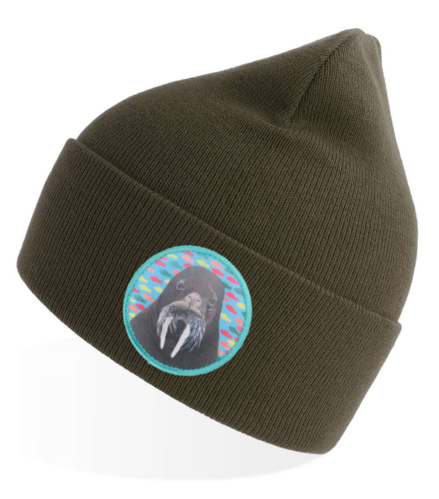 Olive Sustainable Rib Knit Hats Flyn Costello Walrus  
