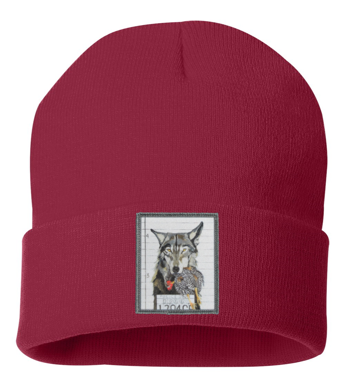 Wolf Beanie Hats Flyn Costello Cardinal Red  