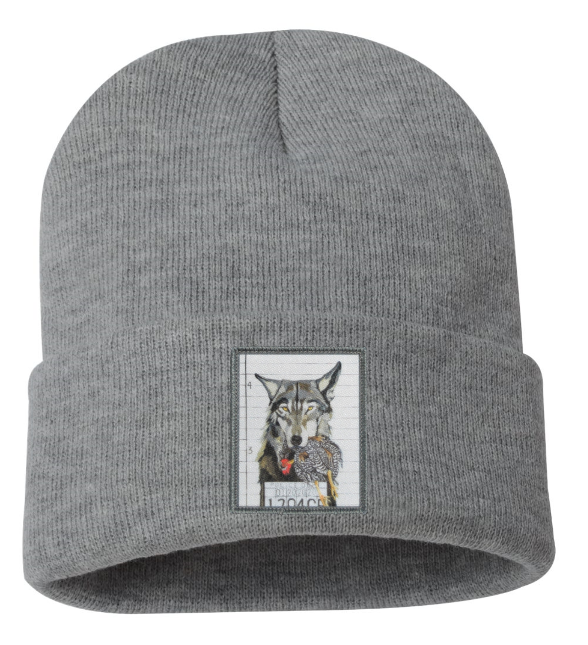 Wolf Beanie Hats Flyn Costello Grey  