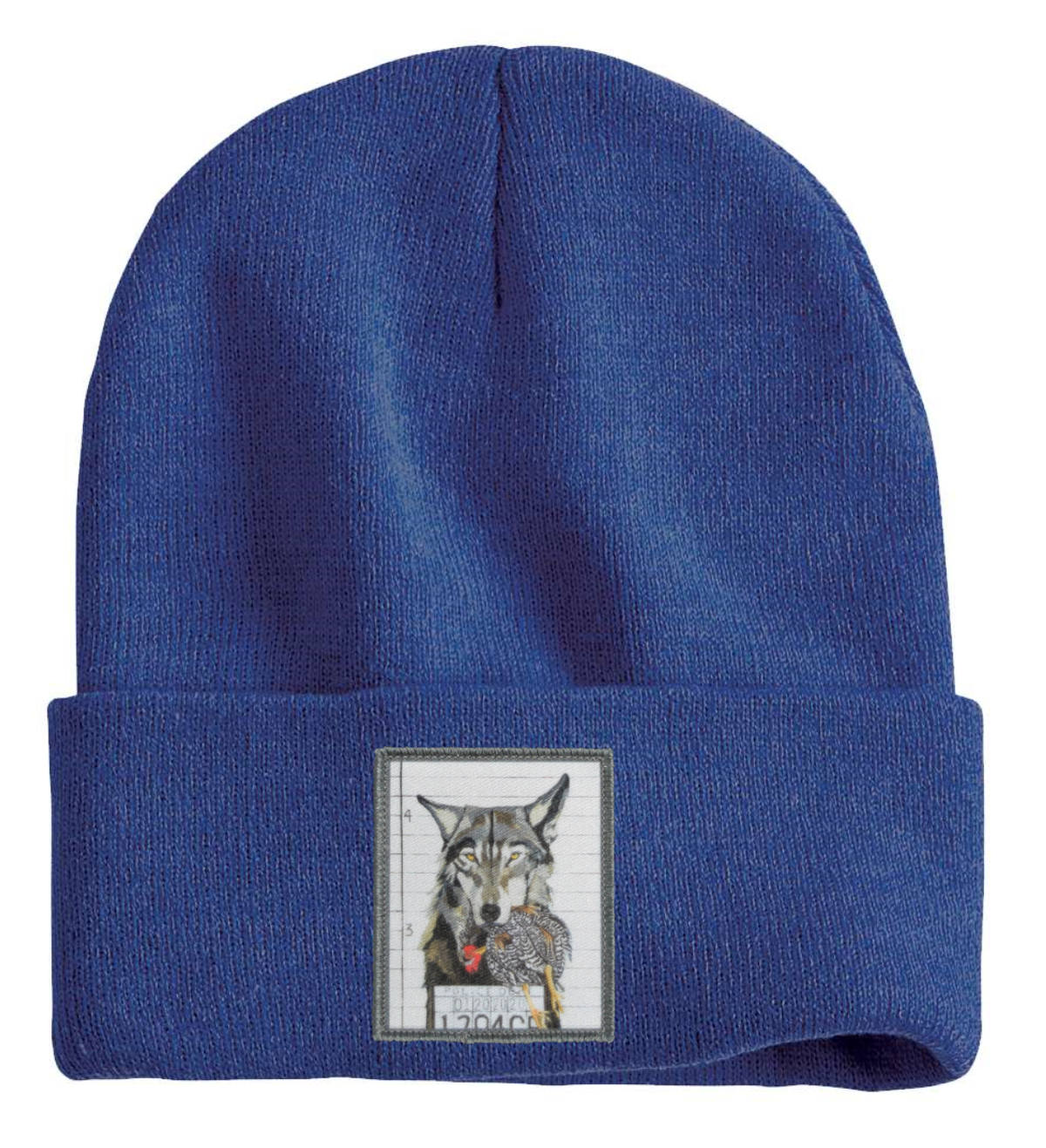 Wolf Beanie Hats Flyn Costello Heathered Blue  