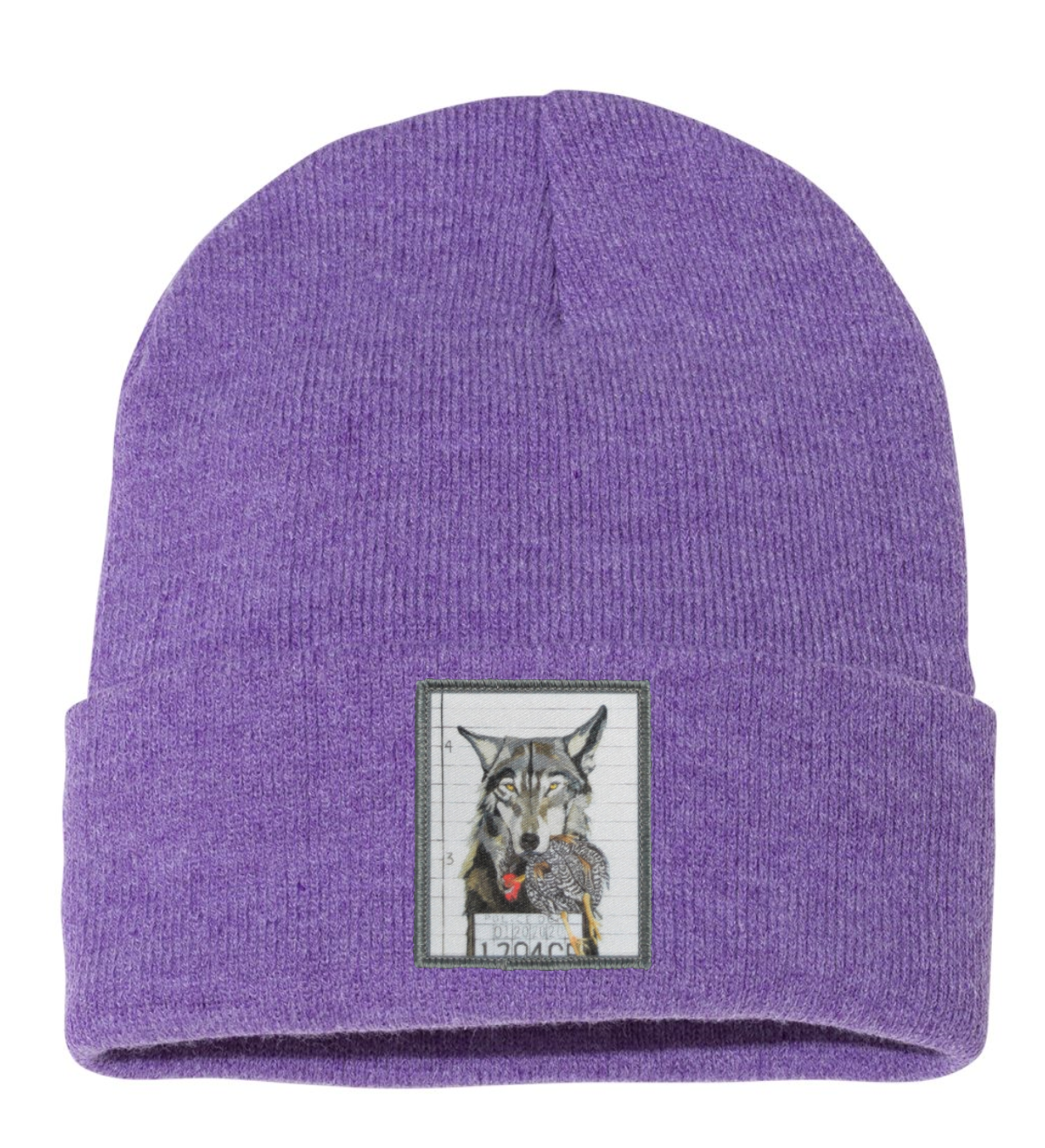 Wolf Beanie Hats Flyn Costello Heathered Purple  