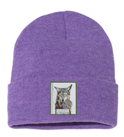 The Usual Suspects: Wolf Beanie Hats Flyn Costello Heathered Purple  