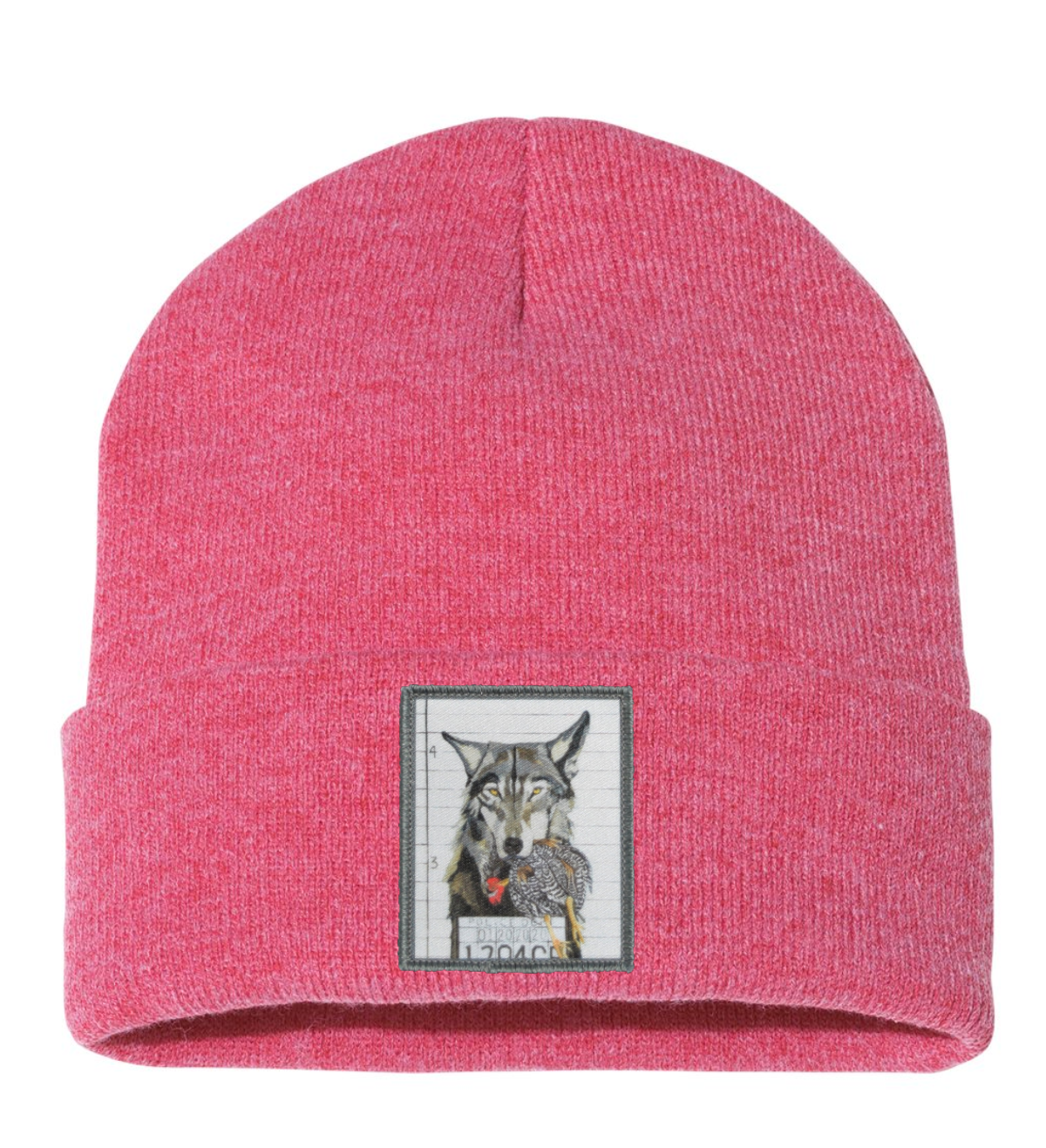 Wolf Beanie Hats Flyn Costello Heathered Red  