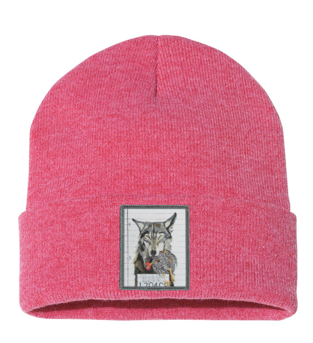 The Usual Suspects: Wolf Beanie Hats Flyn Costello Heathered Red  