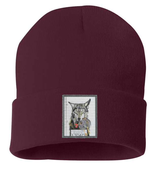 The Usual Suspects: Wolf Beanie Hats Flyn Costello Maroon  