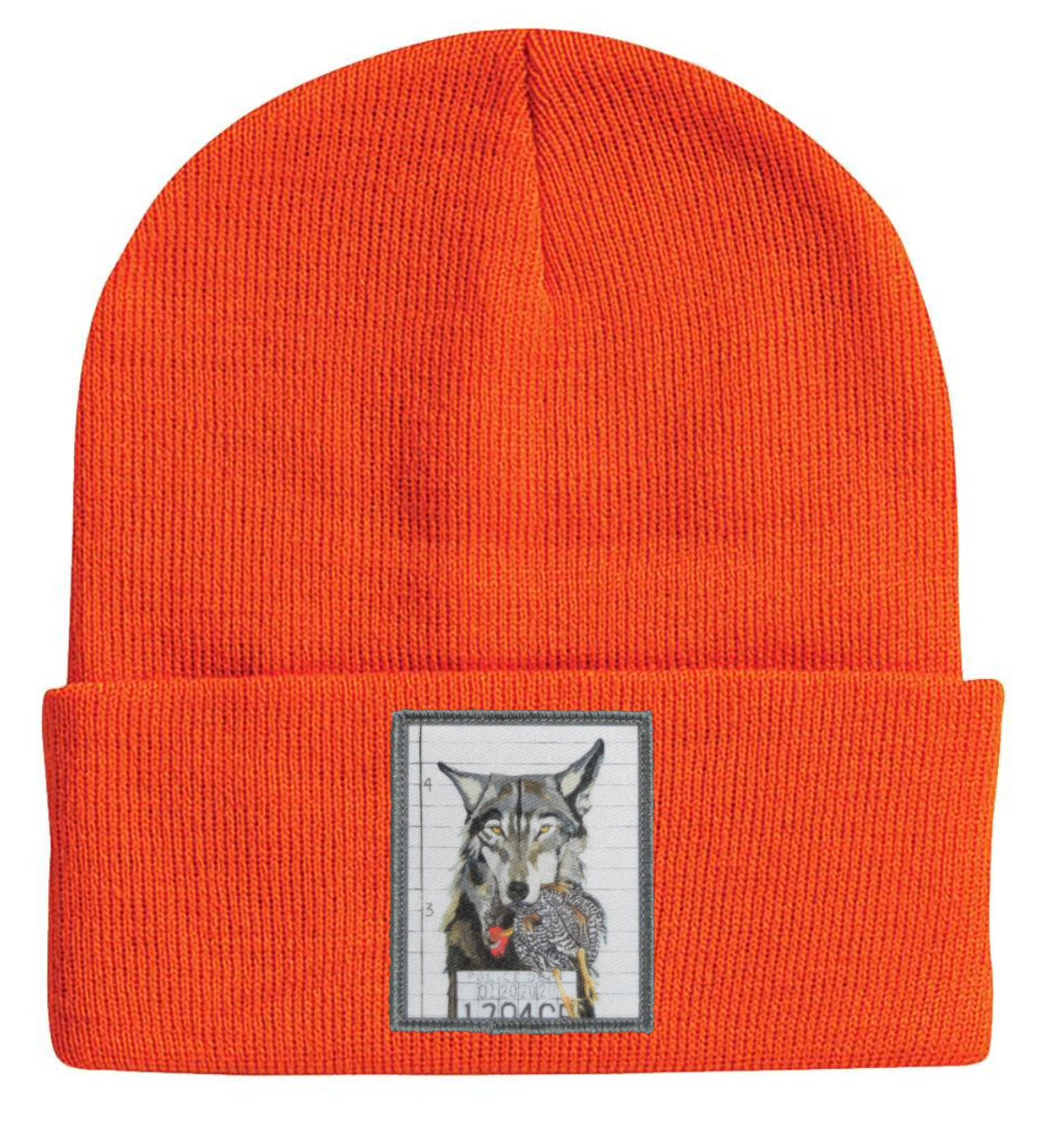 Wolf Beanie Hats Flyn Costello Neon Orange  