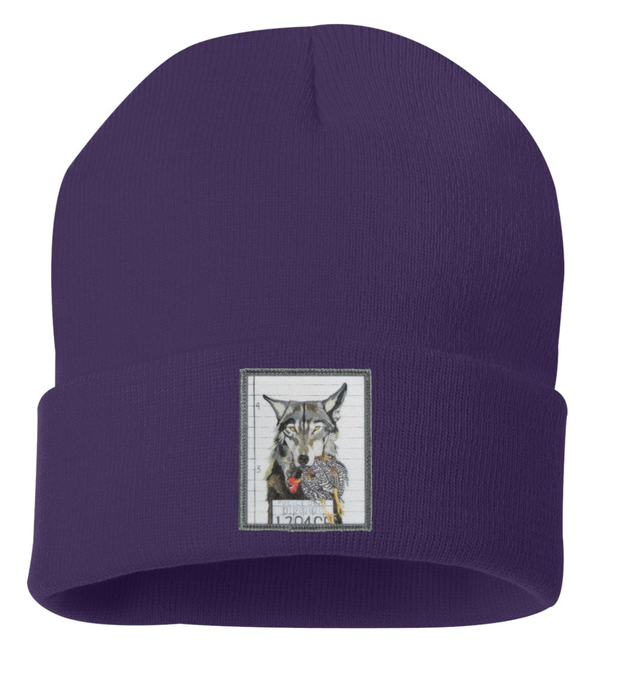 The Usual Suspects: Wolf Beanie Hats Flyn Costello Purple  