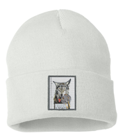 The Usual Suspects: Wolf Beanie Hats Flyn Costello White  